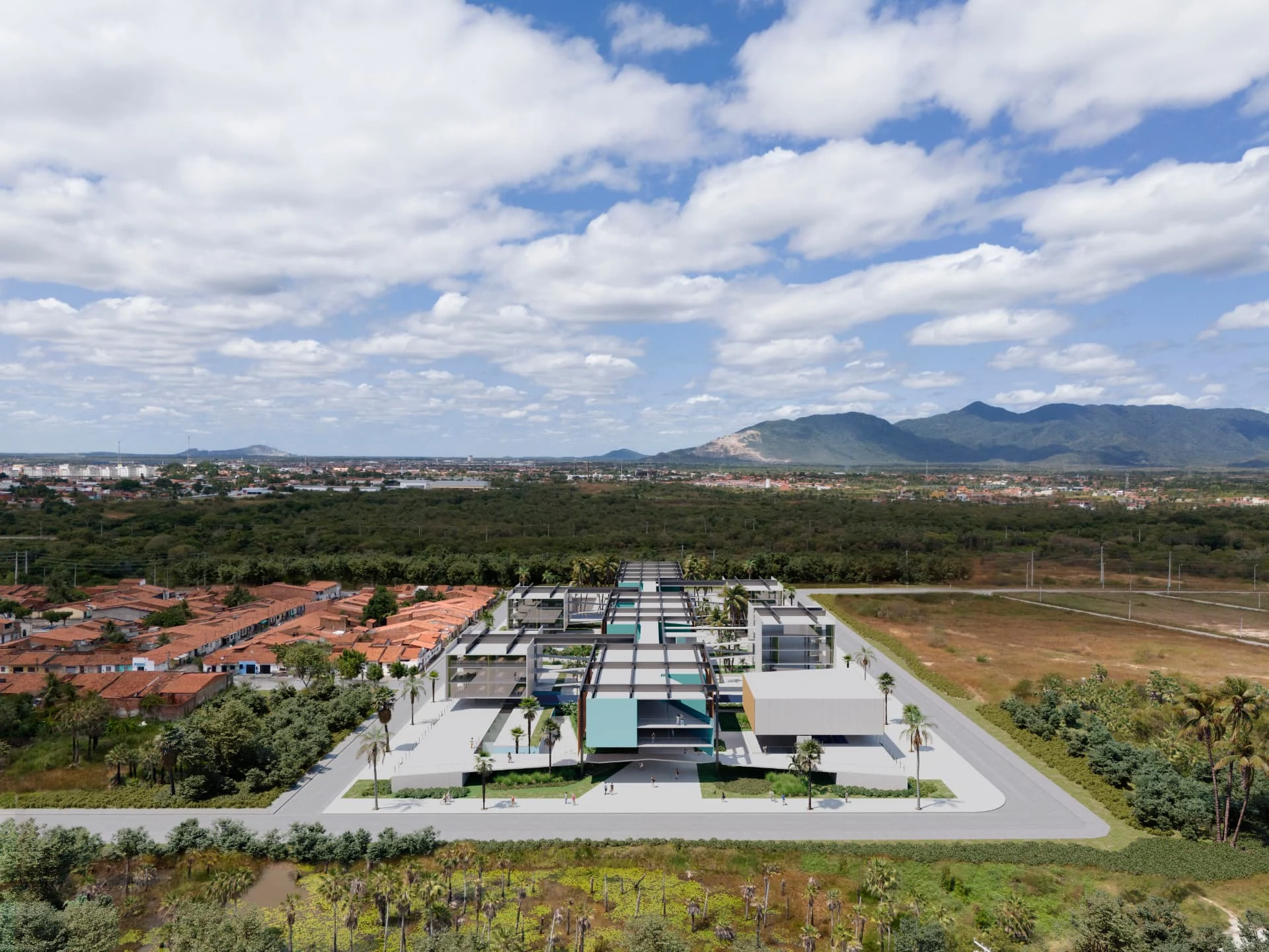 Vista aérea do campus em Maracanaú
